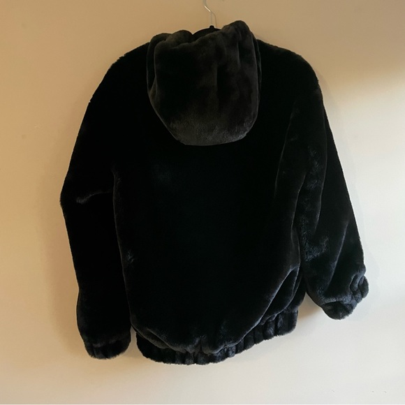 BARDOT Gigi Zip Faux Fur Jacket in Black - Picture 4 of 6